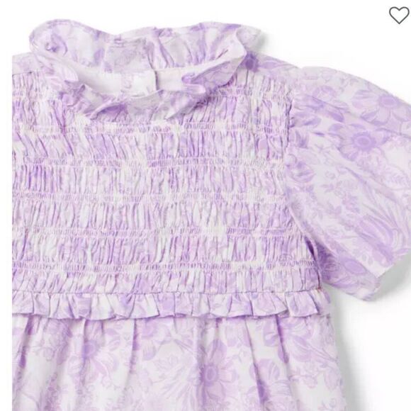 Janie and Jack 100046698 The Chelsea Smocked Top - pixie purple floral NWT - Picture 4 of 11